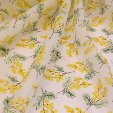 Органза матовая Виола с принтом Мимоза