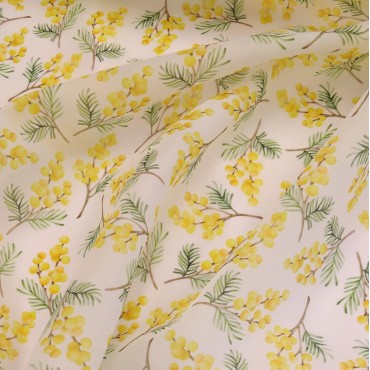 Органза матовая Виола с принтом Мимоза