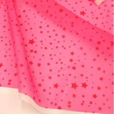 Органза матовая Виола звездочки на розовом