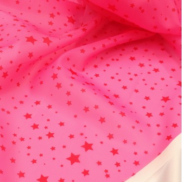 Органза матовая Виола звездочки на розовом