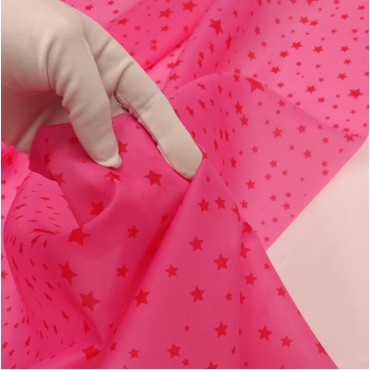 Органза матовая Виола звездочки на розовом