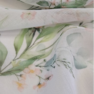 Органза Тори матовая с цветочным принтом розы