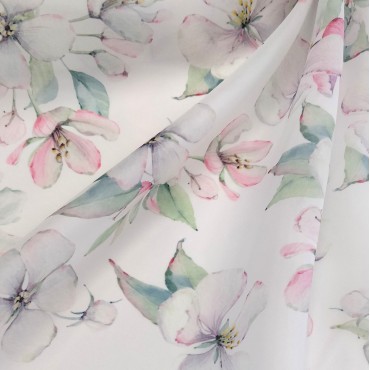 Плотная органза ANGELICA с цветочками яблони