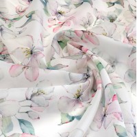 Плотная органза ANGELICA с цветочками яблони