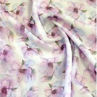 Органза матовая Виола с принтом цветущая вишня