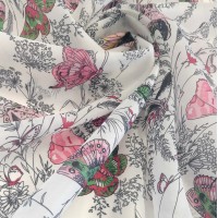 Органза матовая Виола с полевыми бабочками