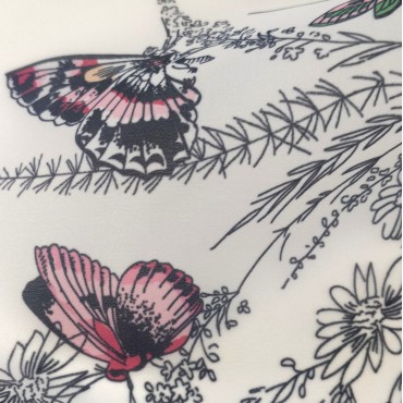 Органза матовая Виола с полевыми бабочками