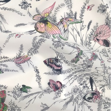 Органза матовая Виола с полевыми бабочками