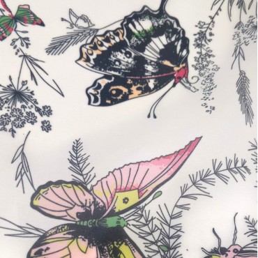 Органза матовая Виола с полевыми бабочками