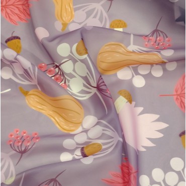 Органза матовая Виола с осенним принтом