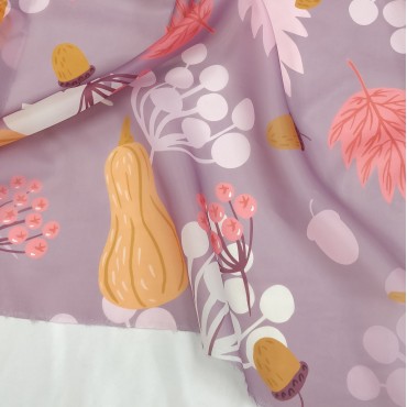 Органза матовая Виола с осенним принтом