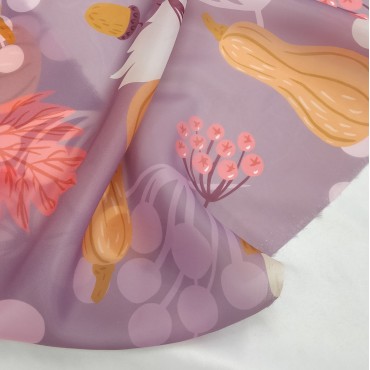 Органза матовая Виола с осенним принтом