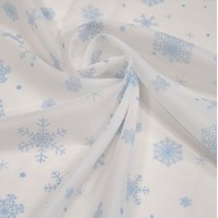 Органза матовая Виола с принтом Снежинки