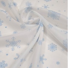 Органза матовая Виола с принтом Снежинки