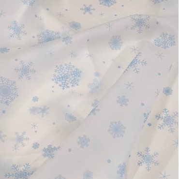 Органза матовая Виола с принтом Снежинки