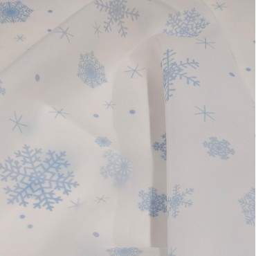 Органза матовая Виола с принтом Снежинки