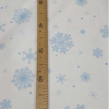 Органза матовая Виола с принтом Снежинки