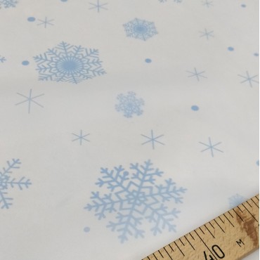 Органза матовая Виола с принтом Снежинки