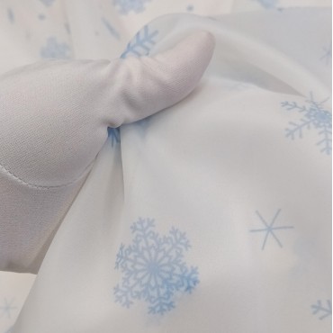 Органза матовая Виола с принтом Снежинки