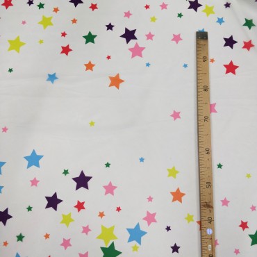 Органза матовая Виола цветные звёздочки