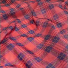 Органза матовая Виола клетка тартан красная
