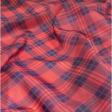 Органза матовая Виола клетка тартан красная