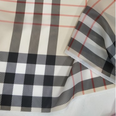 Органза матовая Виола клетка барберри крупная