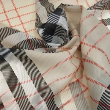 Органза матовая Виола клетка барберри крупная