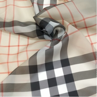 Органза матовая Виола клетка барберри крупная