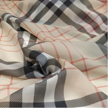 Органза матовая Виола клетка барберри крупная