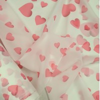 Органза матовая Виола розовые сердечки