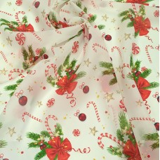 Органза матовая Виола новогодний принт