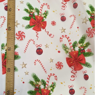 Органза матовая Виола новогодний принт