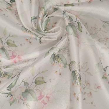 Плотная органза ANGELICA с цветочным принтом розы ver.0.1