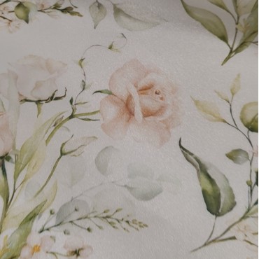 Плотная органза ANGELICA с цветочным принтом розы