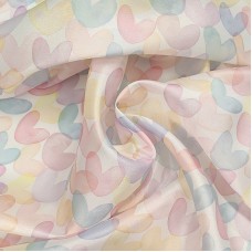 Плотная органза ANGELICA пастельно-розовые сердечки