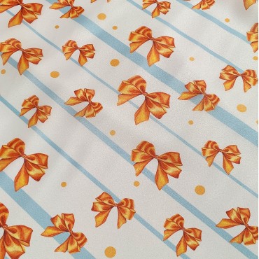 Плотная органза ANGELICA в полоску с бантами