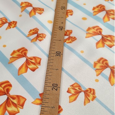 Плотная органза ANGELICA в полоску с бантами