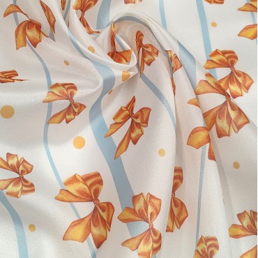 Плотная органза ANGELICA в полоску с бантами