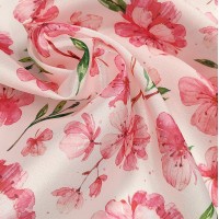 Плотная органза ANGELICA с цветами розового яблока и вишни