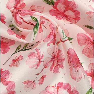 Плотная органза ANGELICA с цветами розового яблока и вишни