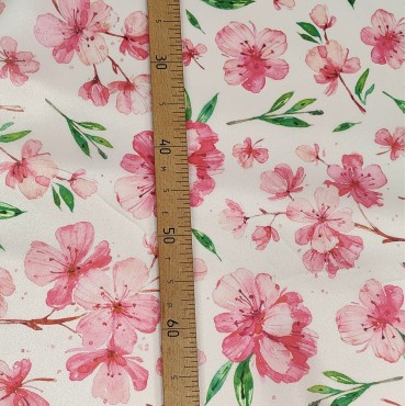 Плотная органза ANGELICA с цветами розового яблока и вишни