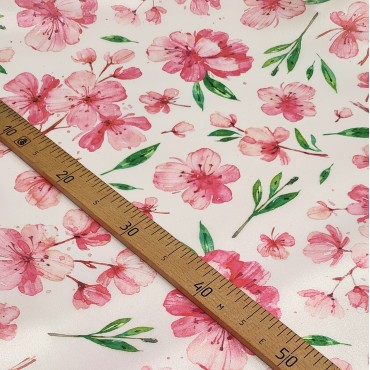 Плотная органза ANGELICA с цветами розового яблока и вишни