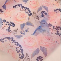 Органза матовая Виола цветочный принт