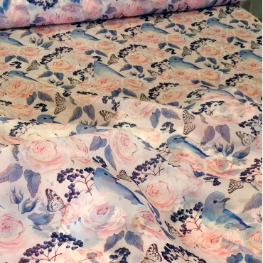 Органза матовая Виола цветочный принт