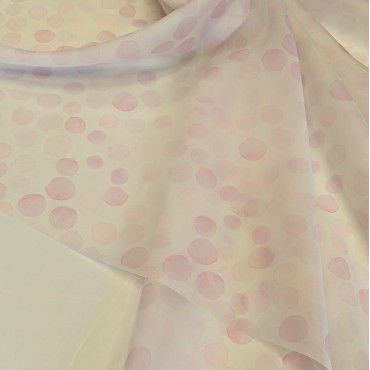 Органза матовая Виола с принтом Акварельные горошки Ver01