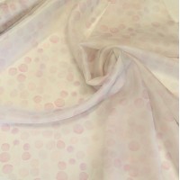 Органза матовая Виола с принтом Акварельные горошки Ver01