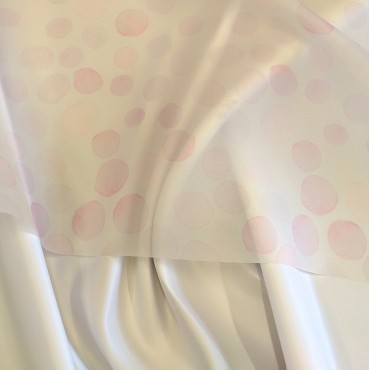 Органза матовая Виола с принтом Акварельные горошки Ver01