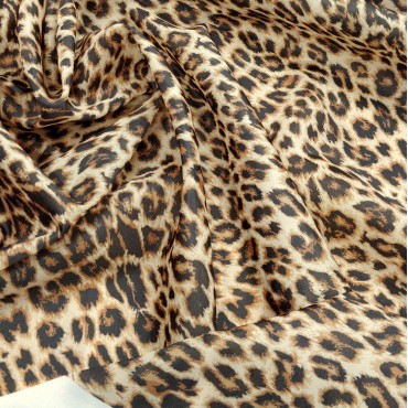 Органза матовая Виола с леопардовым принтом