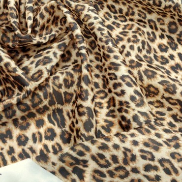 Ткань Вуаль матовая с леопардовым принтом